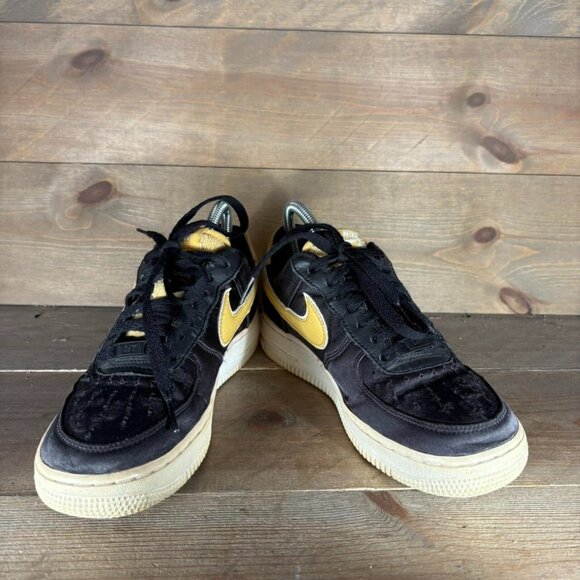 nike air force 1 SE womens size 6.5 shoes black satin lowtop comfort sneakers - Picture 3 of 8